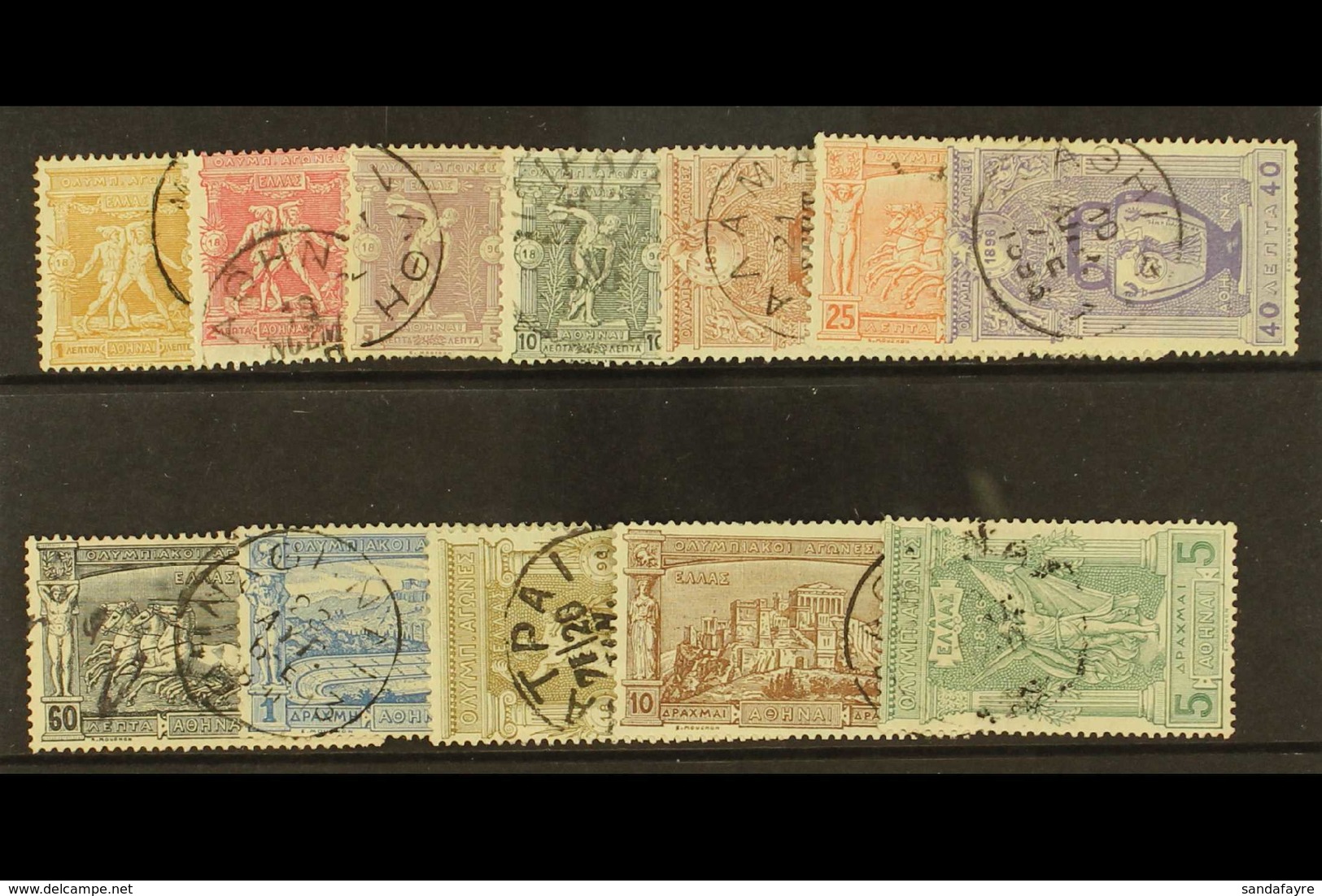 1896 First Olympic Games Set, SG 110/121, Mi. 96/107, Fine Used, The Top Two Values Signed. (12) For More Images, Please - Sonstige & Ohne Zuordnung