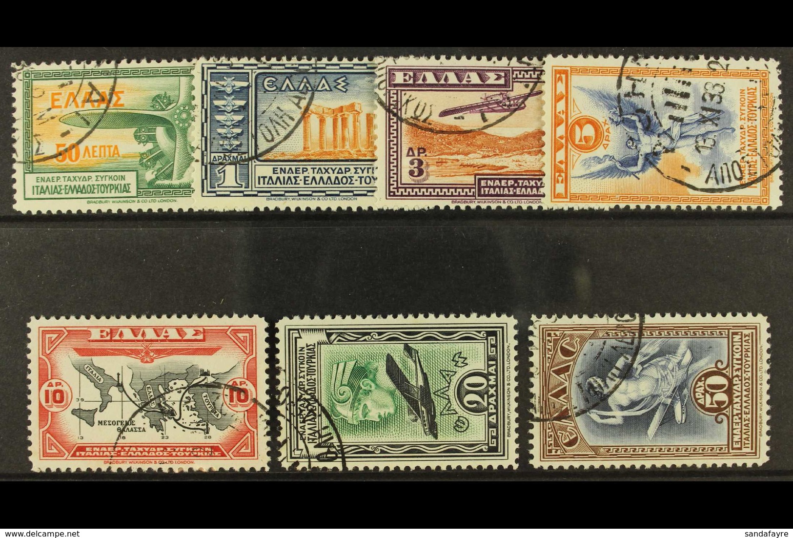 1933 Air, Aeroespresso Co Set, SG 461/467, Mi. 355/361, Fine Cds Used. (7) For More Images, Please Visit Http://www.sand - Sonstige & Ohne Zuordnung