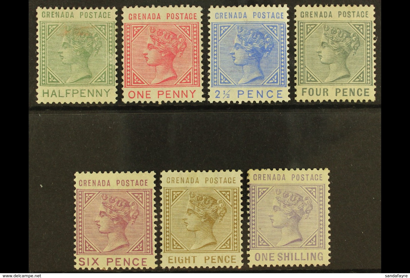 1883 Complete Definitive Set, SG 30/36, Mint, The 1d Unused Without Gum. (7 Stamps) For More Images, Please Visit Http:/ - Grenade (...-1974)