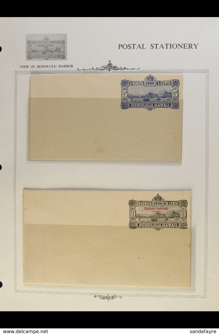 POSTAL STATIONERY ENTIRES 1884-1908 Used Or Unused Group Which Includes 1884 Envelopes With 1c (two Different) Unused, 2 - Hawaii