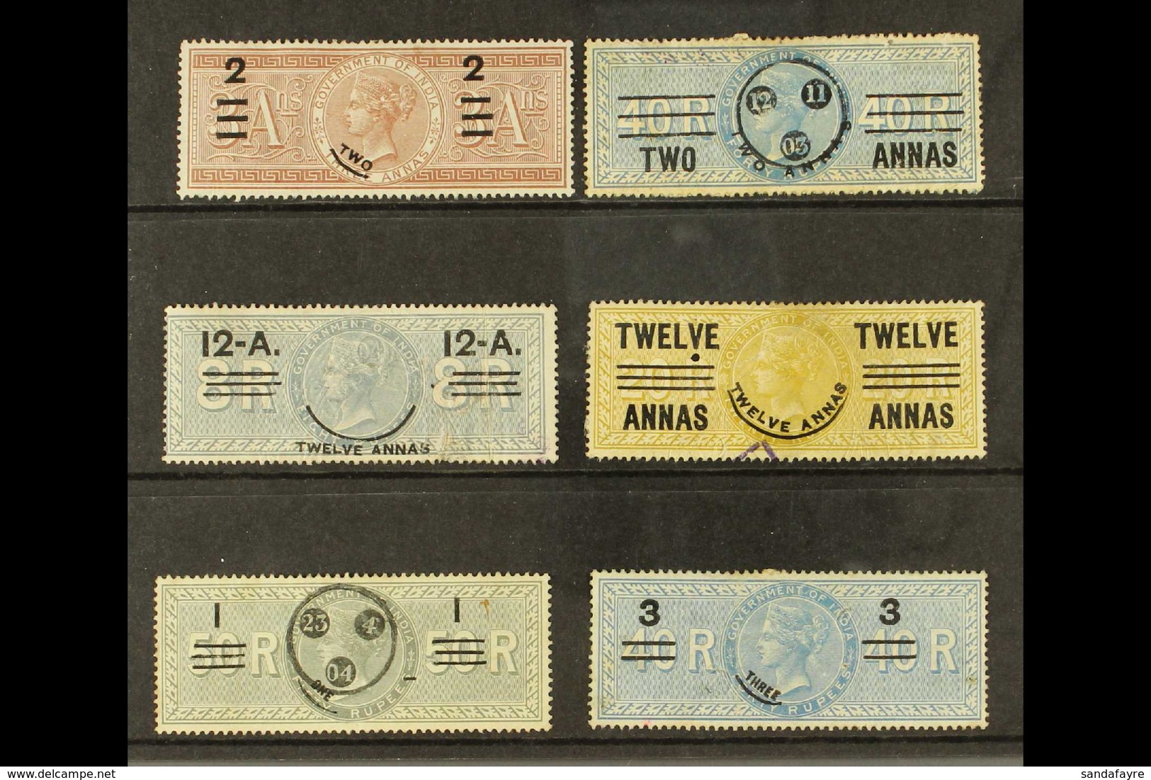 REVENUES 1903 Special Adhesives Complete Set, Barefoot 50/55, Used With Light Embossed Cancels, Unusual. (6 Stamps) For  - Sonstige & Ohne Zuordnung