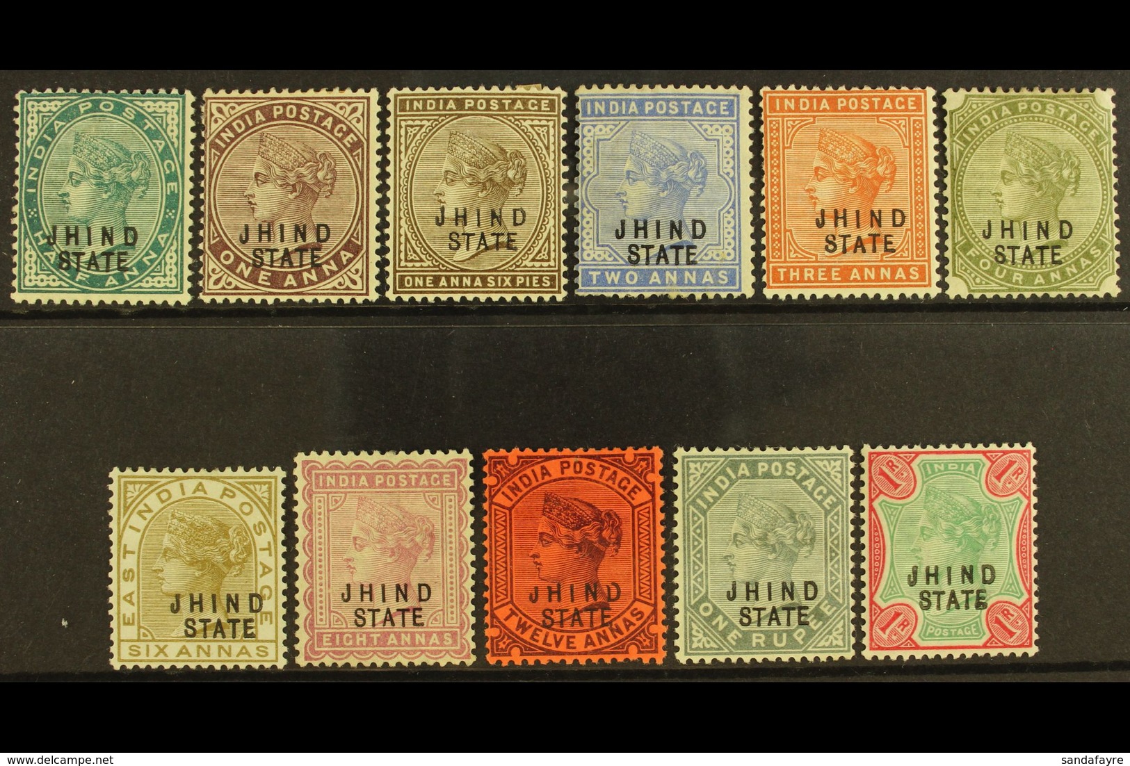 JIND 1886-99 Set To Both 1R, SG 17/32, Fine Mint. (11 Stamps) For More Images, Please Visit Http://www.sandafayre.com/it - Autres & Non Classés