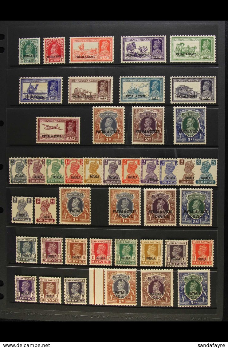 PATIALA 1937-44 KGVI MINT COLLECTION Presented On A Stock Page. Includes 1937-38 Range With Most Values To 5r, 1941-46 ( - Sonstige & Ohne Zuordnung