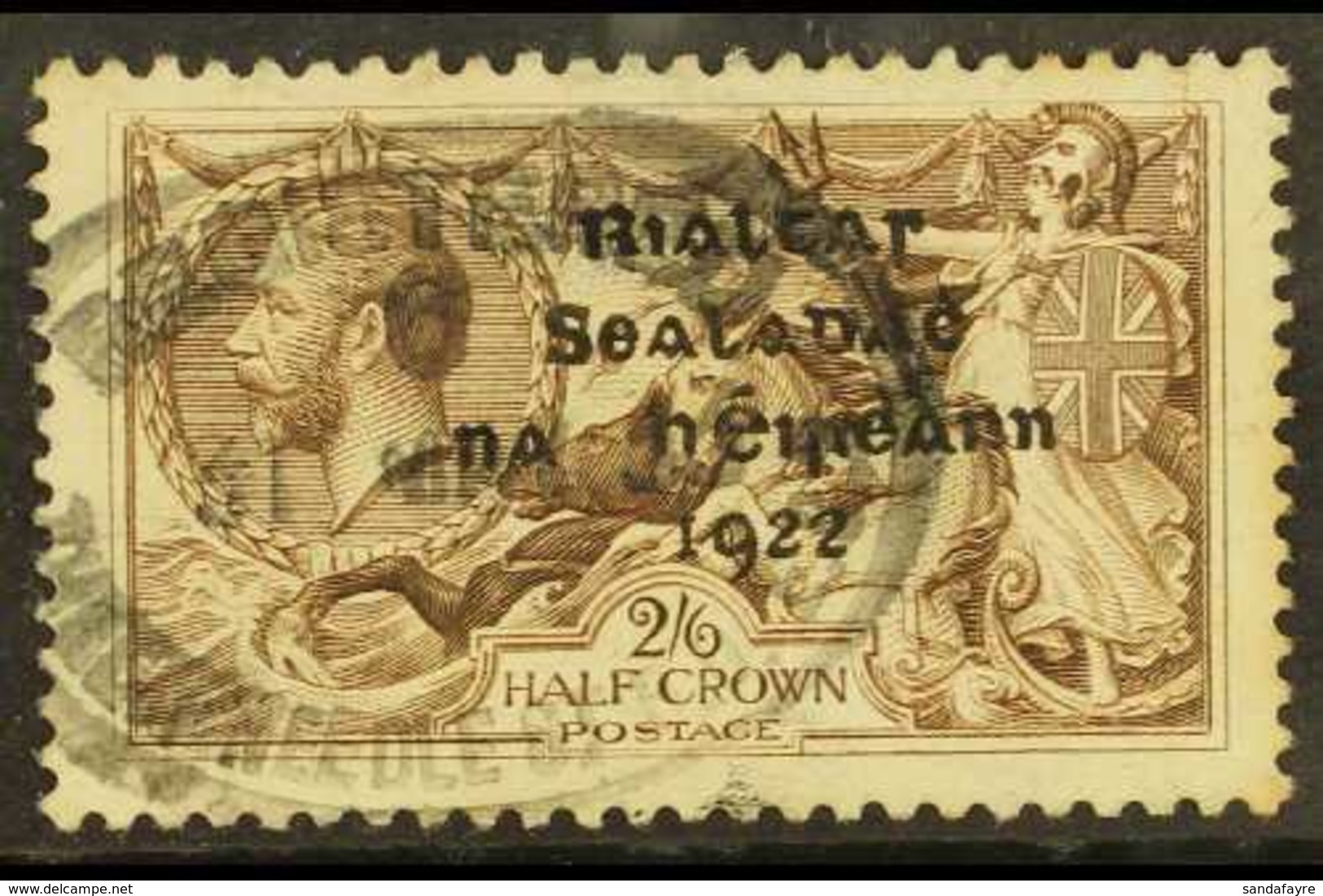 1922 2s6d Sea Horse, SG Type 3 Ovpt, SG 17, Cancelled In GB With London, "THREADNEEDLE STREET" Registered Oval Postmark. - Other & Unclassified