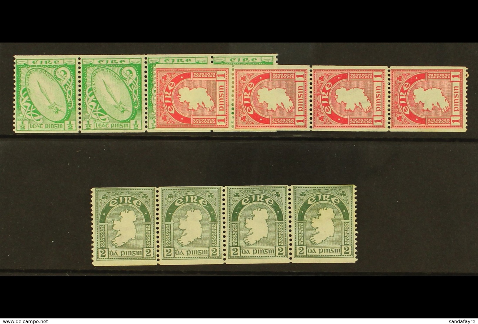 1934 COIL STAMPS Fine Mint Strips Of Four Of ½d (3 Are Nhm), 1d (3 Are Nhm) And 2d (2 Are Nhm), SG 71a, 72c, 74a. (3 Str - Sonstige & Ohne Zuordnung