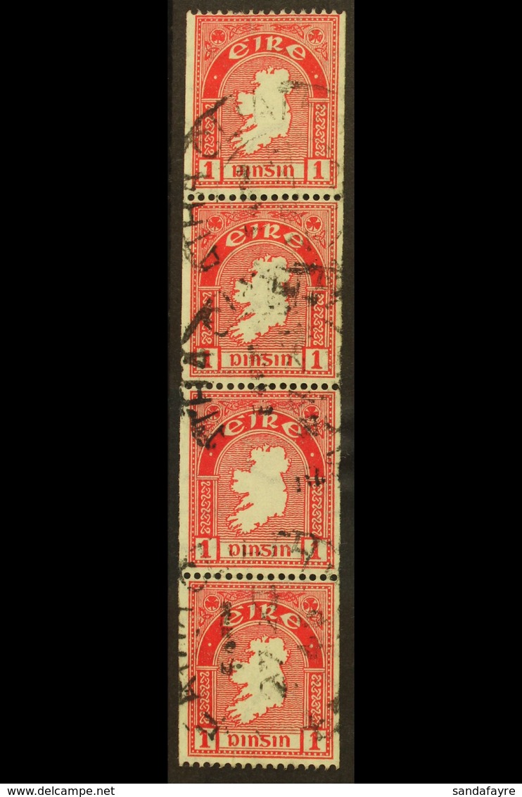 1946 COIL STAMPS 1d Carmine Perf 15 X Imperf, Watermark Upright SG 112c, Fine Cds Strip Of Four, Well Centered. For More - Sonstige & Ohne Zuordnung