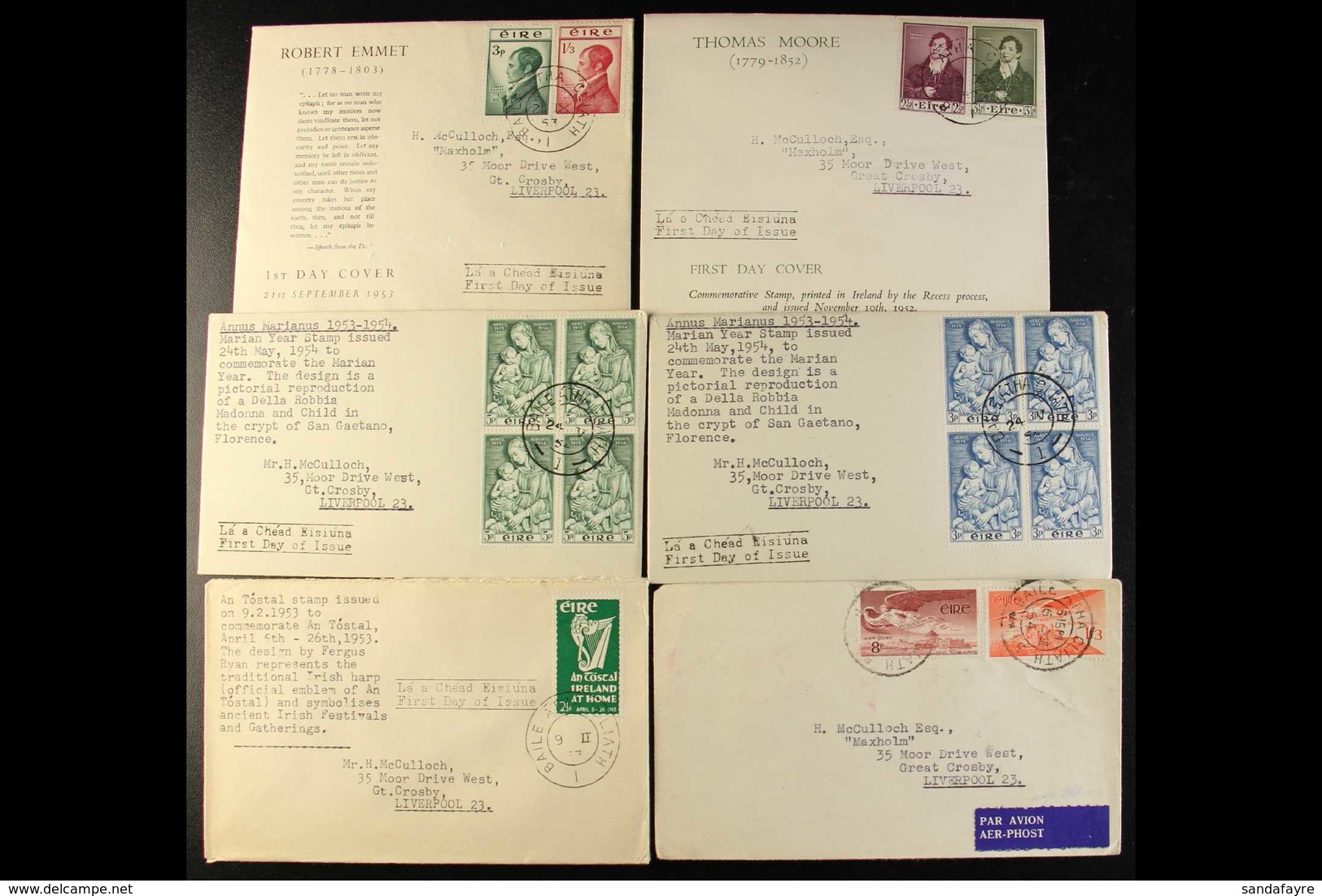 1952-1954 COVERS Interesting Accumulation Of Covers Bearing 1952-1954 Commems And Airs. Mainly With First Day Cancels -  - Sonstige & Ohne Zuordnung