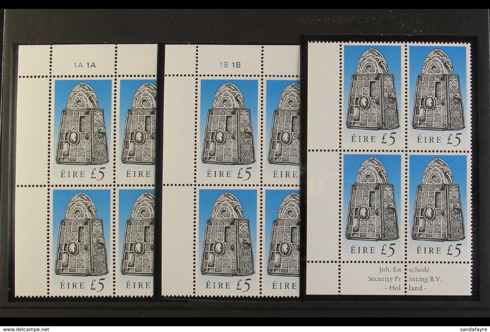 1990-7 IRISH HERITAGE & TREASURES - CYLINDER, GUTTER & IMPRINT BLOCKS Includes Basic Set Of 22 Cyl 1A, 1B & Imprint Bloc - Sonstige & Ohne Zuordnung