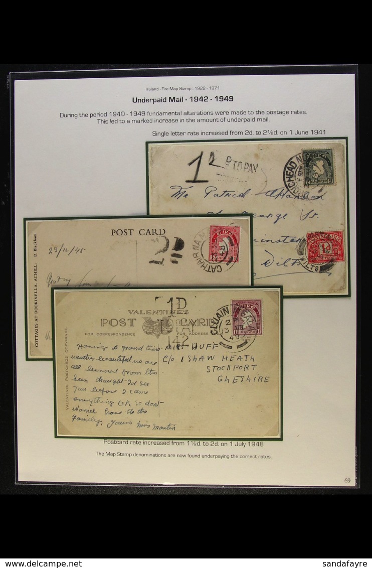 POSTAGE DUE MAIL 1942-49 Group With 1942 Cover To England Bearing 2d Map Plus GB 1d Postage Due And With "2d TO PAY" Han - Autres & Non Classés