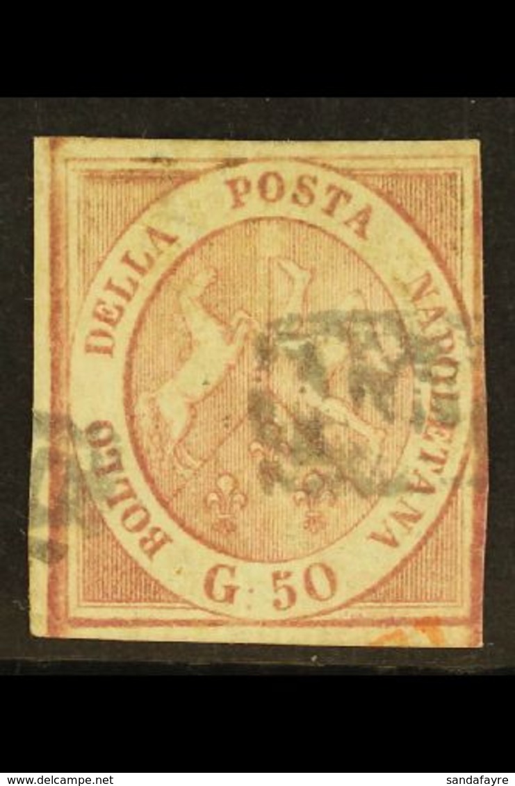 NAPLES 1858 50gr Brownish Red, Sass 14, Fine Used With Just Clear To Ample Margins All Round, Clear Impression And Light - Ohne Zuordnung