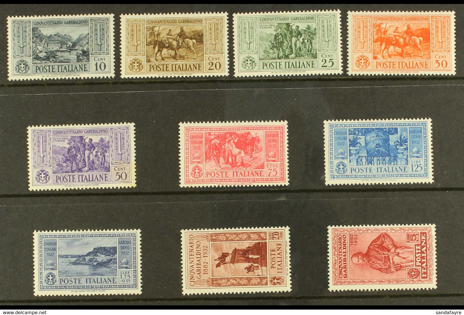 1932 Garibaldi Postage Set, Sass S63, Superb Never Hinged Mint. Cat €500 (£425)  (10 Stamps) For More Images, Please Vis - Sin Clasificación