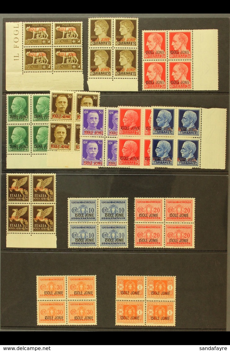 IONIAN ISLANDS 1941 "Isole Jonie" Overprints Complete Set Inc Air & Postage Dues (Sassone 1/8, Air 1 & Dues 1/4, SG 1/9  - Ohne Zuordnung