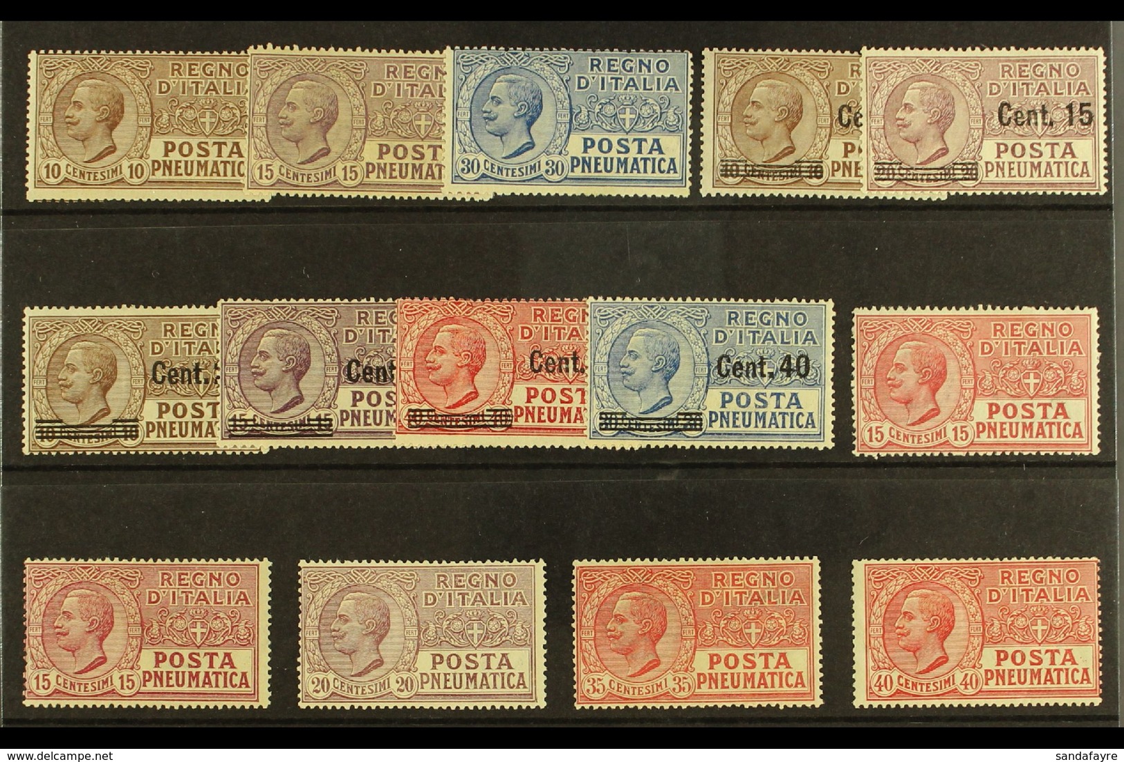 PNEUMATIC POST 1913-1928 Complete Run (SG PE96/98, 165/70 & 191/95) Fine Fresh Mint. (14 Stamps)  For More Images, Pleas - Non Classés