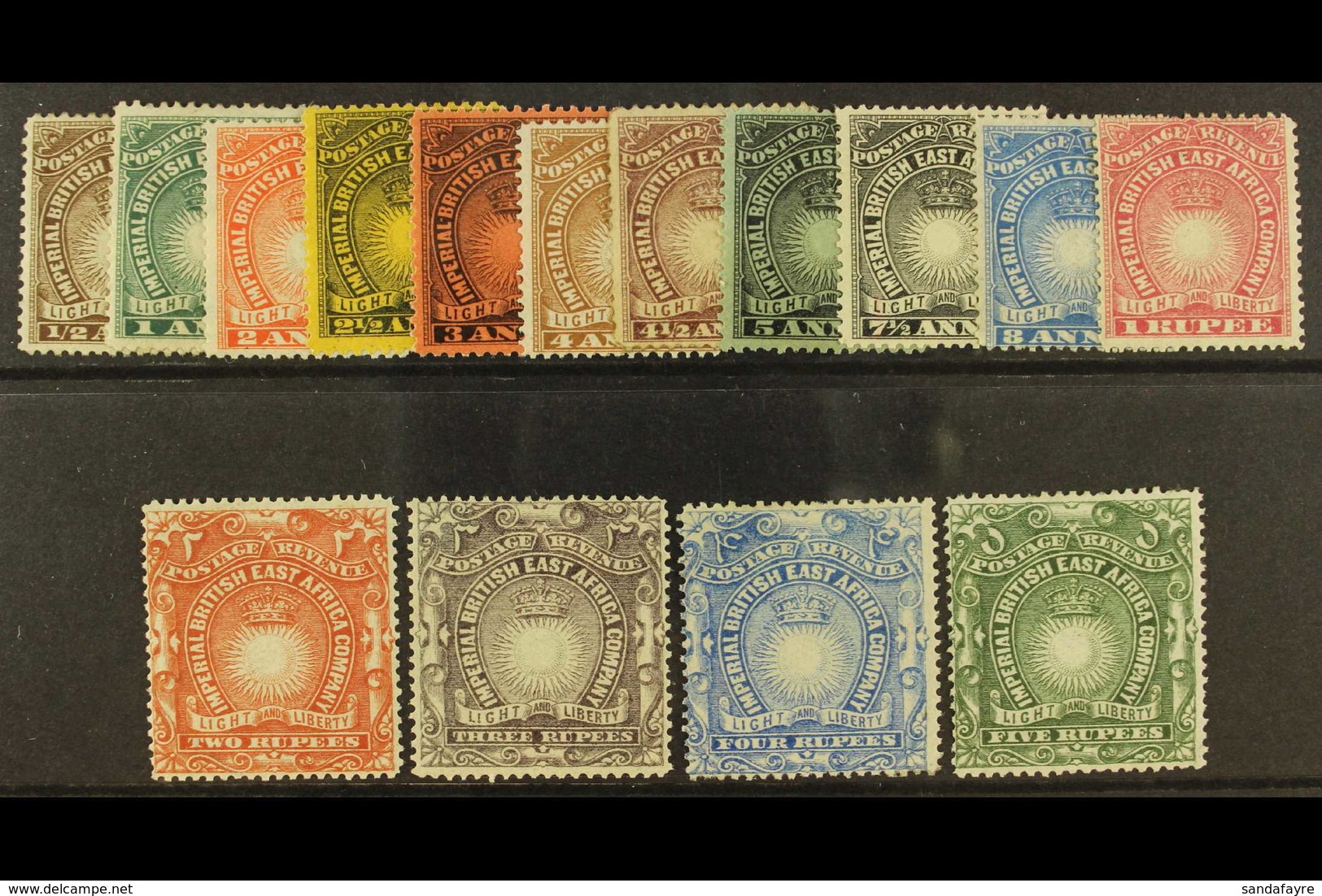 1890-95 "Light And Liberty" Set Complete To 1r Carmine Plus 2r, 3r, 4r, And 5r, SG 4/14 And 16/19, Fine Mint. (14 Stamps - Vide