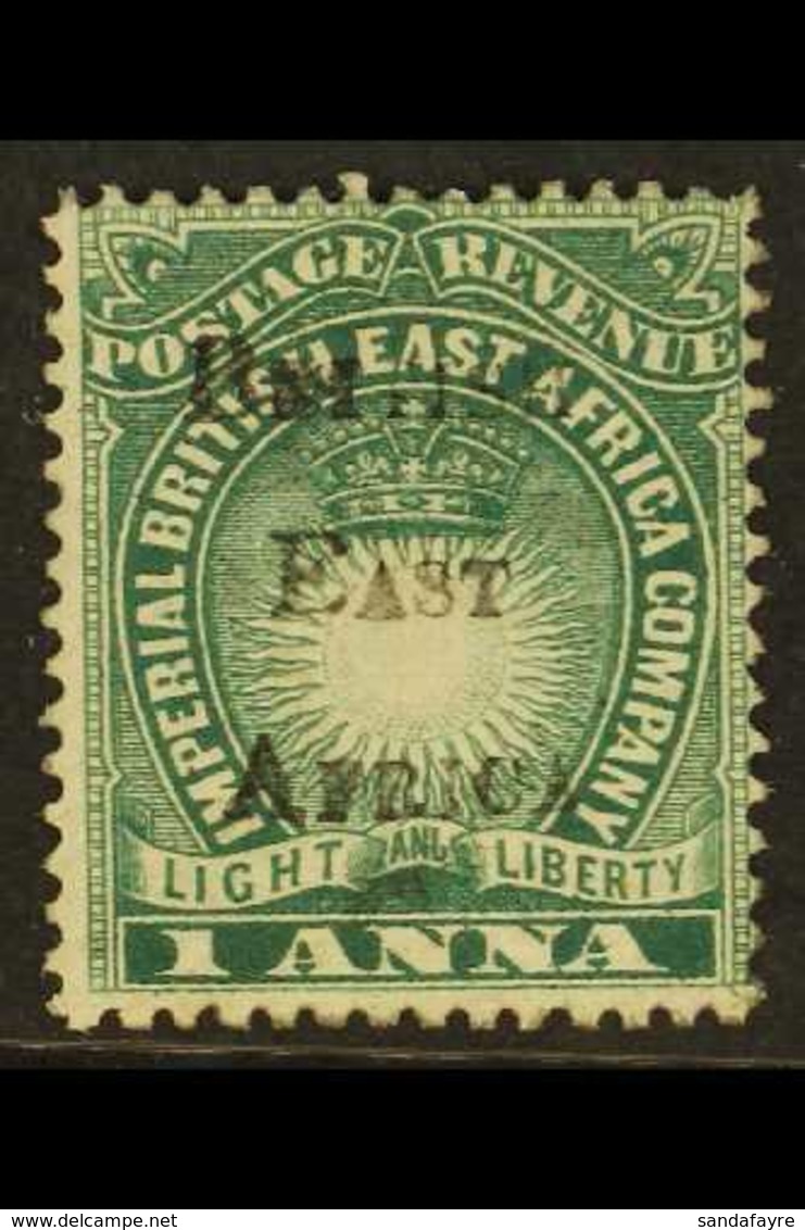 1895 MAJOR RARITY 1a Blue Green, Handstamped British East Africa, Variety "ANL (broken D)", SG 34b, Very Fine Mint No Gu - Vide