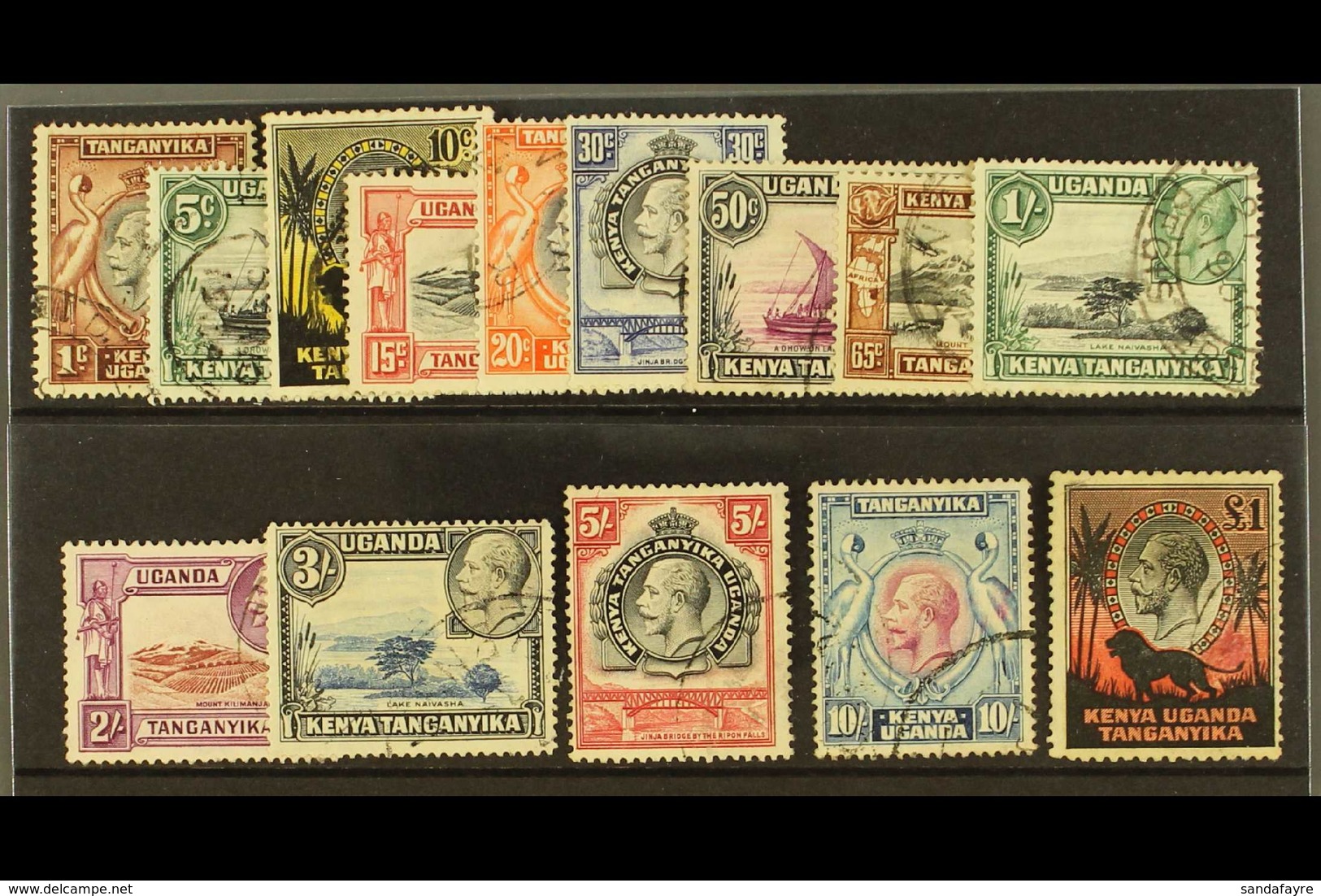 1935-37 Complete King George V Pictorial Set, SG 110/123, Used, The £1 With Corner Fault. (14 Stamps)  For More Images,  - Vide