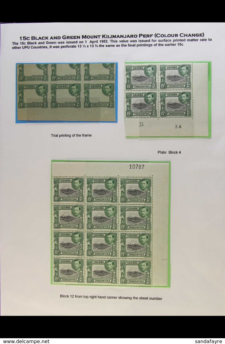 1952 TRIAL PRINTING AND BLOCKS 15c Black And Green, Perf 13¼ X 13¾, SG 138, An Imperf Trial Printing With The FRAME ONLY - Vide