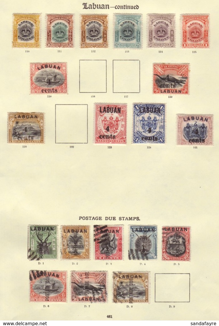 1894-1904 A Collection On Old Imperial Printed Leaves, Incl. 1895 40c On $1 Mint, 1899 4c On 18c And On 24c Mint, 1900-0 - North Borneo (...-1963)