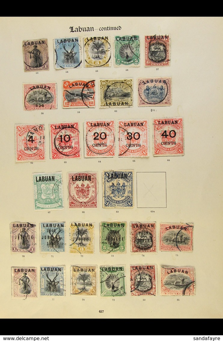 1894-1904 FINE USED COLLECTION THE PICTORIALS, ARMS & SURCHARGES COMPLETE - All Basic Sets From SG 62/137 Complete, Not  - North Borneo (...-1963)