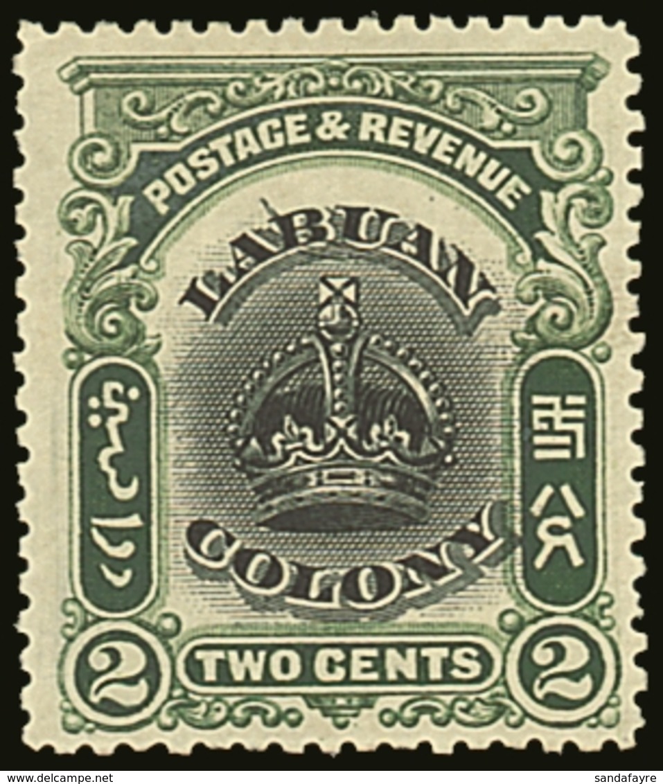 1902-03 2c Black And Green Crown Issue, Variety Line Through "B" SG 118c, Fine Mint. For More Images, Please Visit Http: - North Borneo (...-1963)