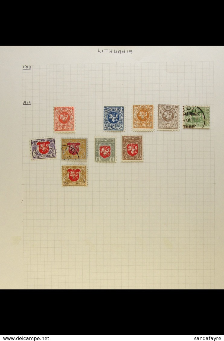 1919-1921 ALL DIFFERENT COLLECTION Presented On Album Pages. Includes A Useful Mint & Used Range With Sets & Perf / Impe - Lituanie