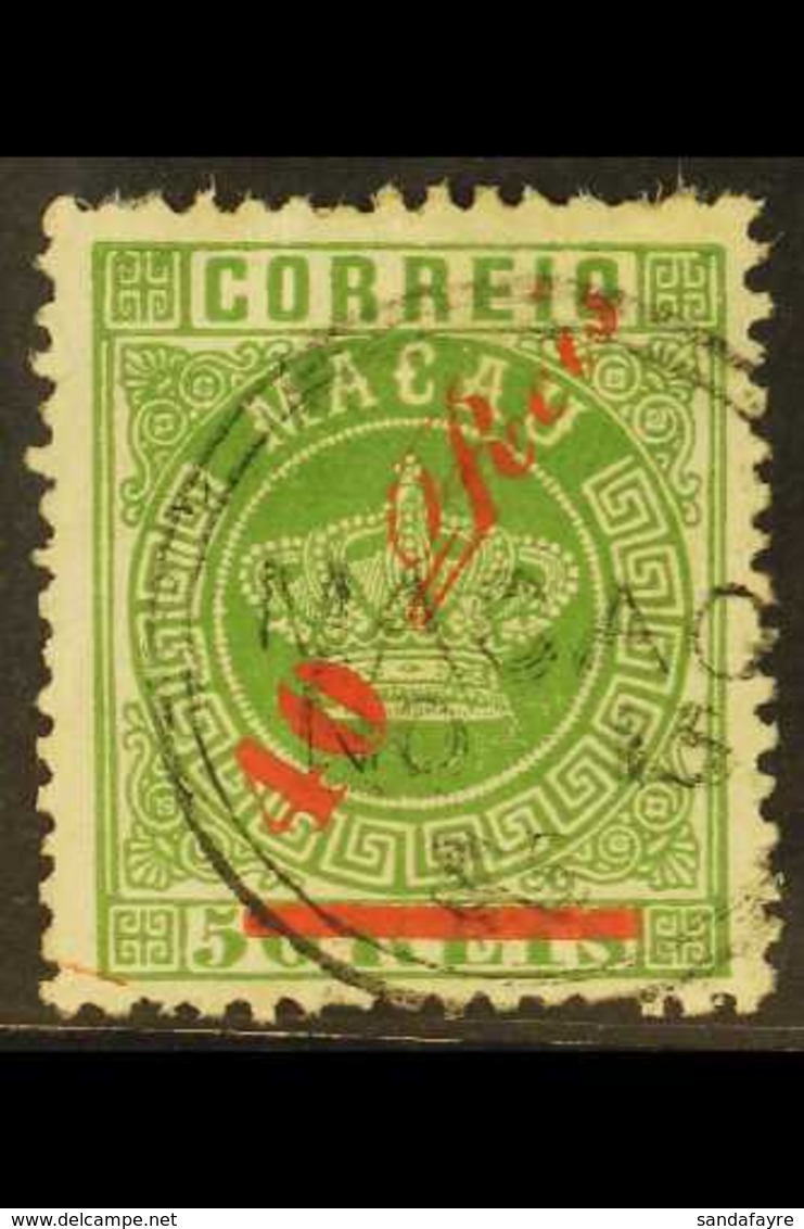 1885 40r On 50r Green In Red, Perf 12½, SG 36, Very Fine Used With Neat Cds Cancel. For More Images, Please Visit Http:/ - Sonstige & Ohne Zuordnung