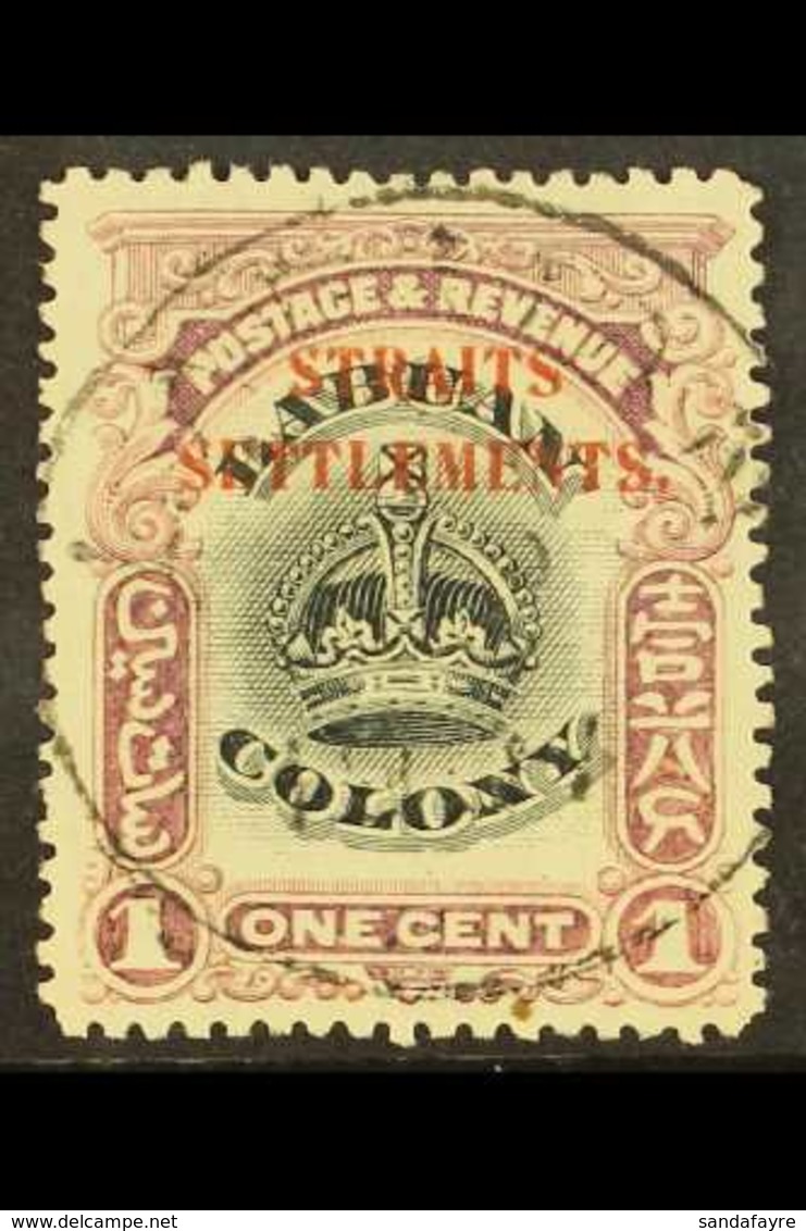 1906 1c Black And Purple Of Labuan, Overprinted, SG 141, Superb Used. For More Images, Please Visit Http://www.sandafayr - Straits Settlements