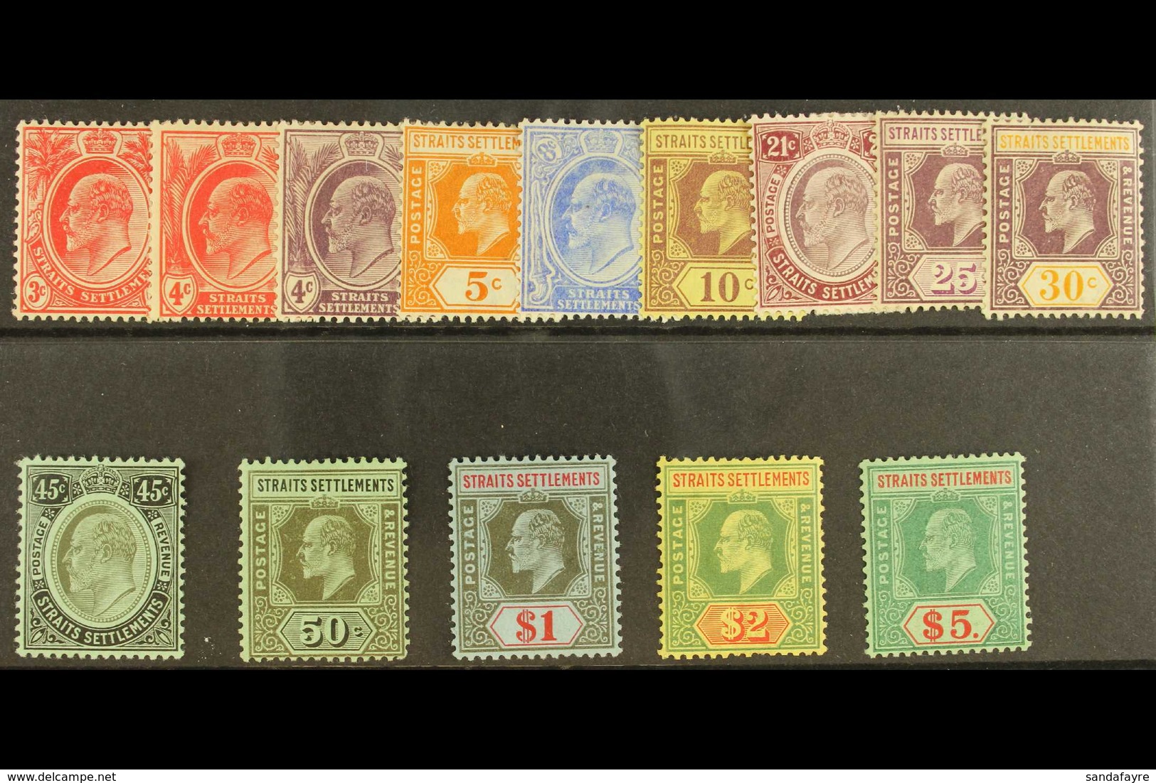 1906 Complete Ed VII Set To $5 Less 4c Claret, SG 153 - 167 (less 156), Very Fine Mint. (14 Stamps) For More Images, Ple - Straits Settlements