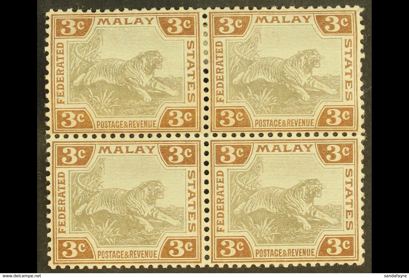 FMS 1904-22 3c Grey And Brown, SG 32, Very Fine Mint Block Of Four, Lower Pair Never Hinged. For More Images, Please Vis - Autres & Non Classés