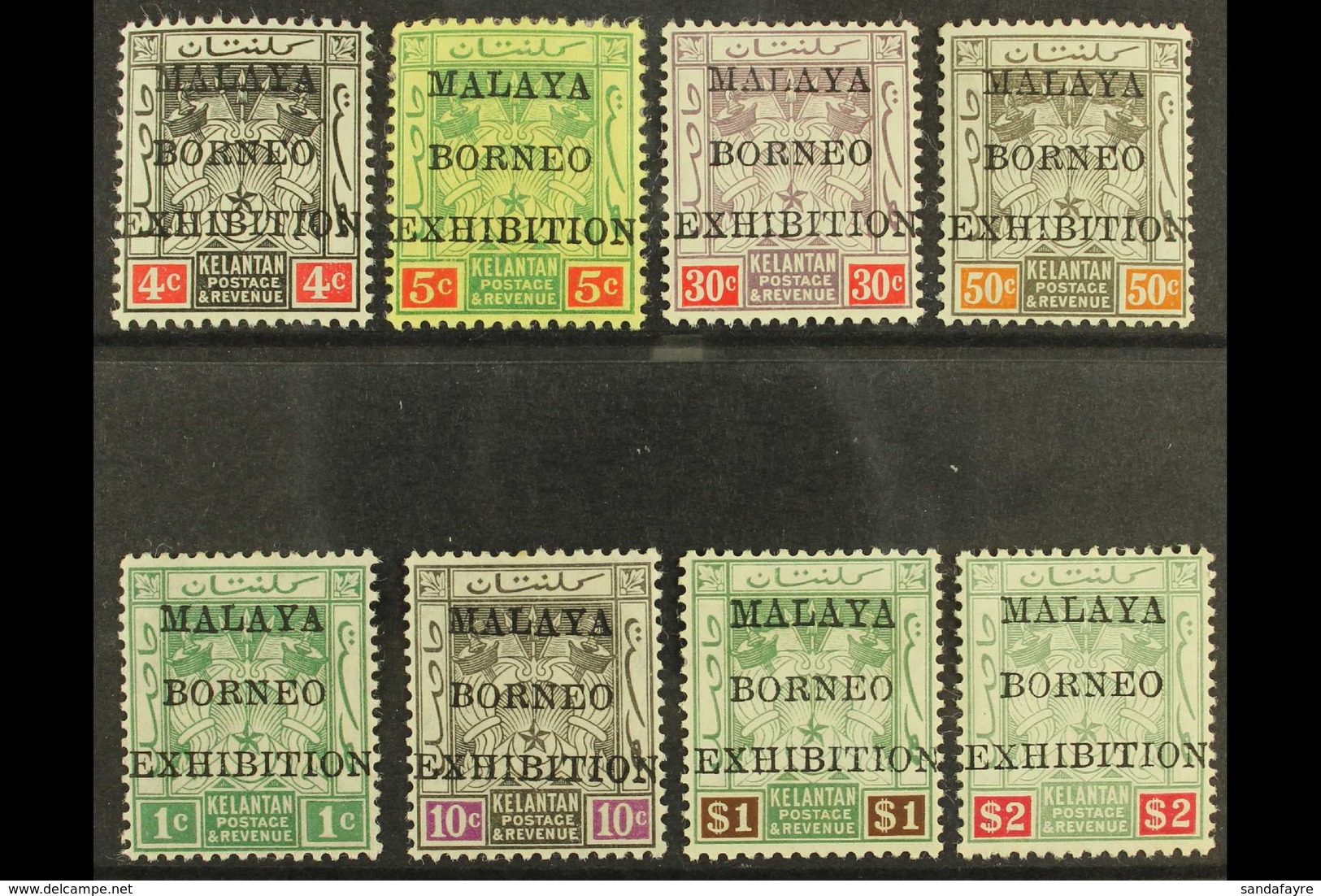 KELANTAN 1922 Exhibition Set To $2, SG 30/35, 37/38, Fine Mint. (8) For More Images, Please Visit Http://www.sandafayre. - Other & Unclassified