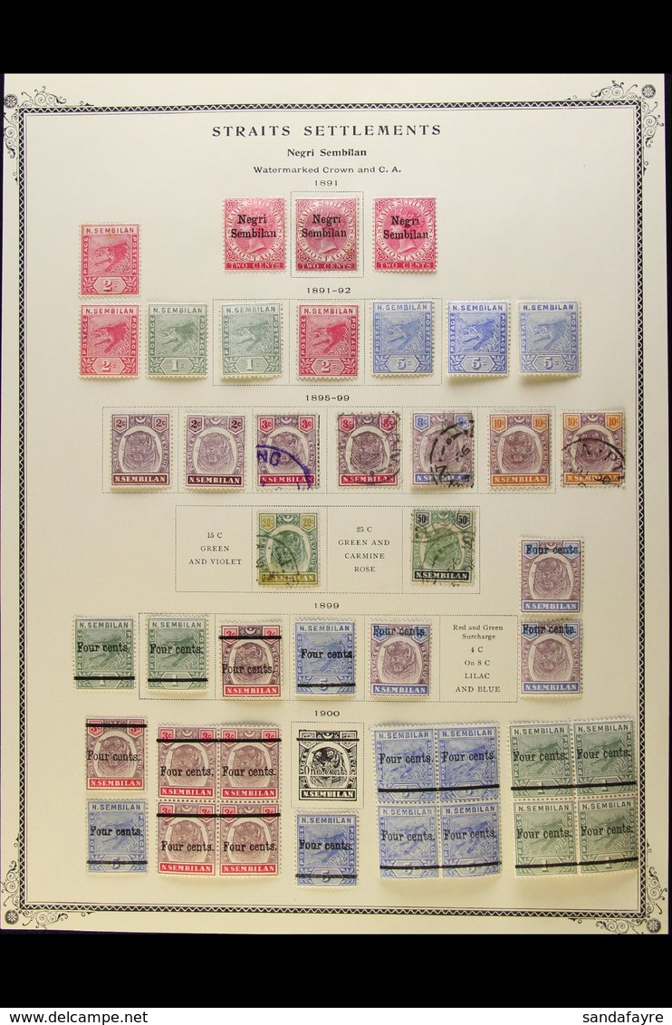 NEGRI SEMBILAN 1891-1961 MINT & USED COLLECTION On Pages, Inc 1891-94 Sets (x2) Mint Inc 5c (x3), 1895-99 2c (x2) & 10c  - Sonstige & Ohne Zuordnung