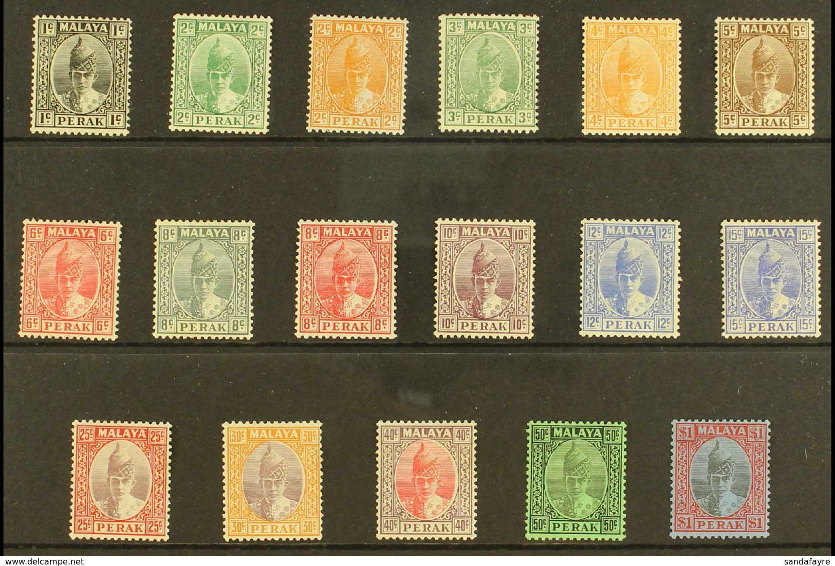 PERAK 1938-41 Definitives Set To $1, SG 103/19, Very Fine Mint. Fresh And Attractive! (17 Stamps) For More Images, Pleas - Autres & Non Classés