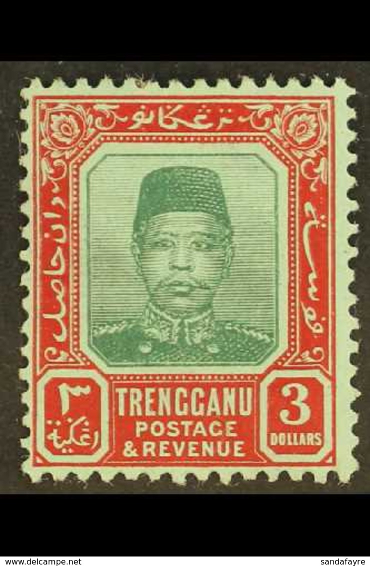 TRENGGANU 1910-19 $3 Green And Red, SG 16, Very Fine Mint. For More Images, Please Visit Http://www.sandafayre.com/itemd - Autres & Non Classés