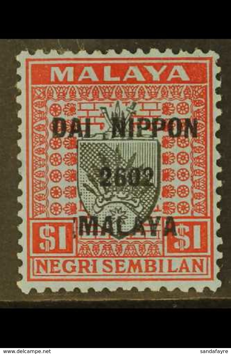 GENERAL ISSUE Negri Sembilan 1942 (May) $1 Black And Red / Blue, SG J238, Very Fine Mint. For More Images, Please Visit  - Autres & Non Classés