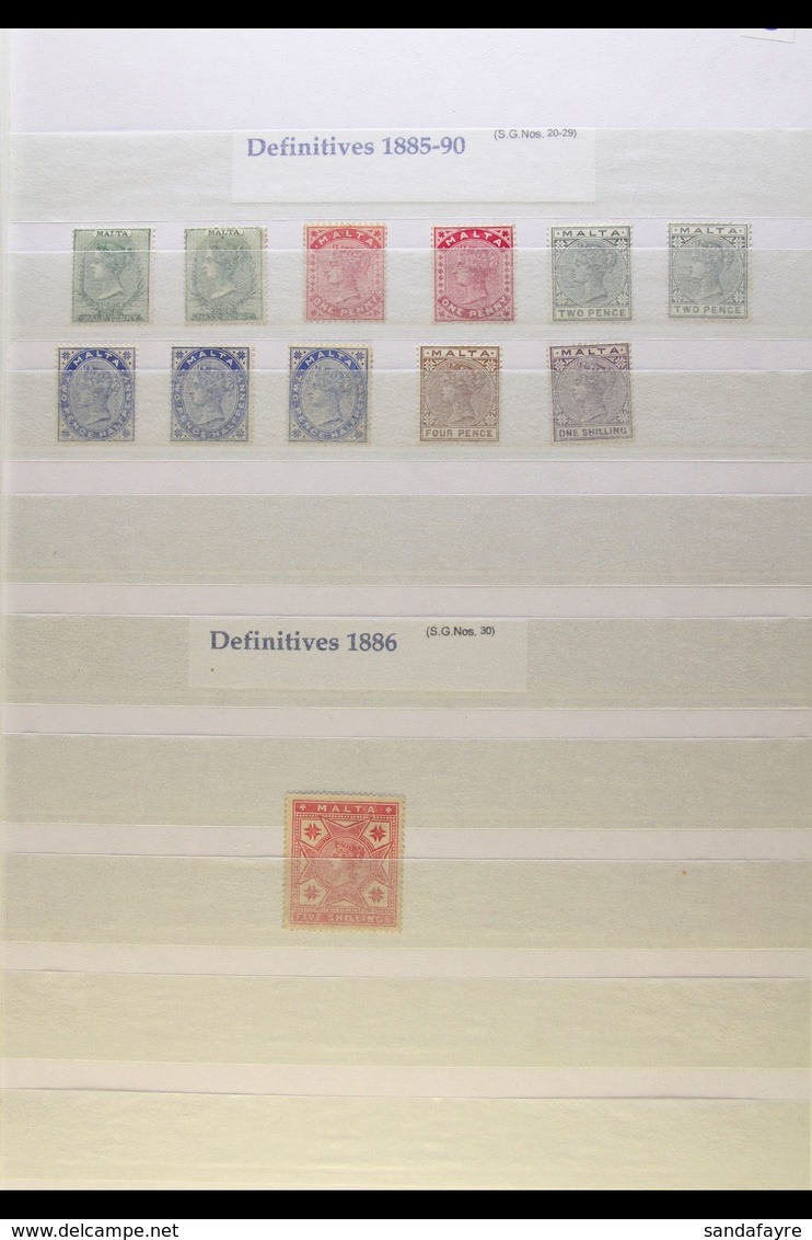 1885-1914 DELIGHTFUL MINT COLLECTION With 1885-90 Set, Plus Some Shades Including 1d Rose; 1886 5s Rose; 1899-1901 Picto - Malta (...-1964)