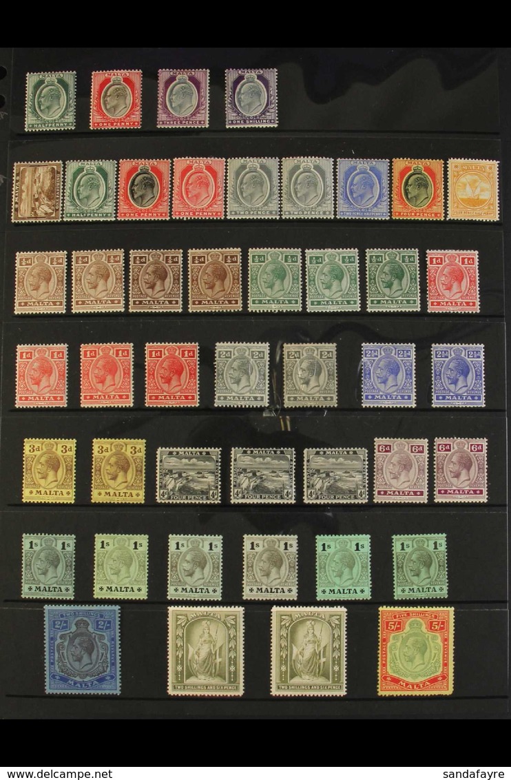1903-36 OLD TIME MINT COLLECTION An Attractive Collection With "Specimen" Opt's, Many Listed Shade Varieties & A Selecti - Malte (...-1964)