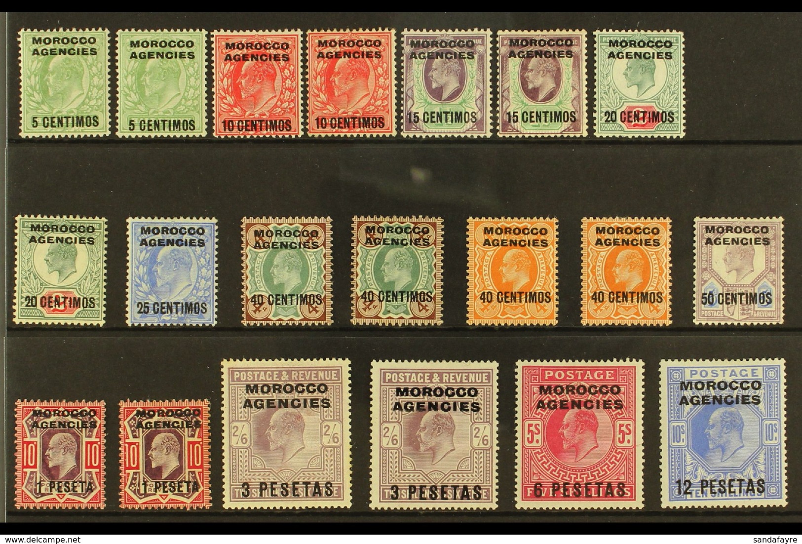 SPANISH 1907-12 KEVII MINT SELECTION Inc A Complete 1907 Set With Some Additional Shades, SG 112/23, Fine Mint (20 Stamp - Autres & Non Classés