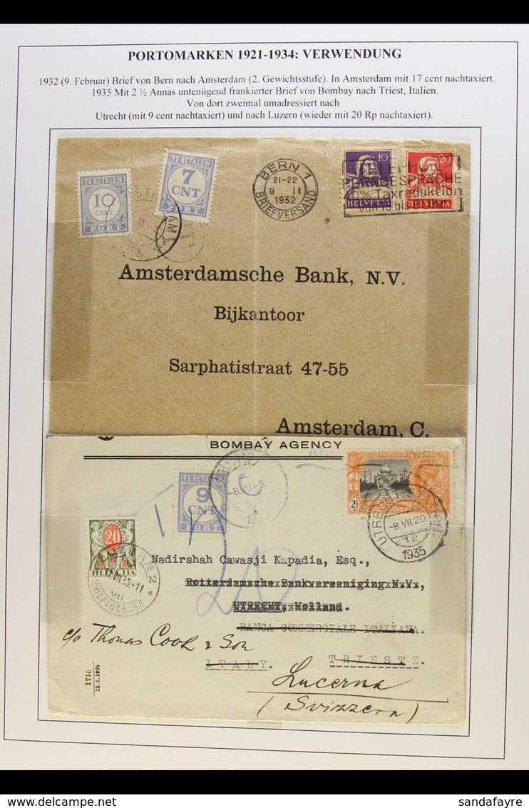 1924-1949 COVERS BEARING NETHERLANDS POSTAGE DUE STAMPS Incoming Covers Comprising 1924 From England, 1931 From India, 1 - Sonstige & Ohne Zuordnung