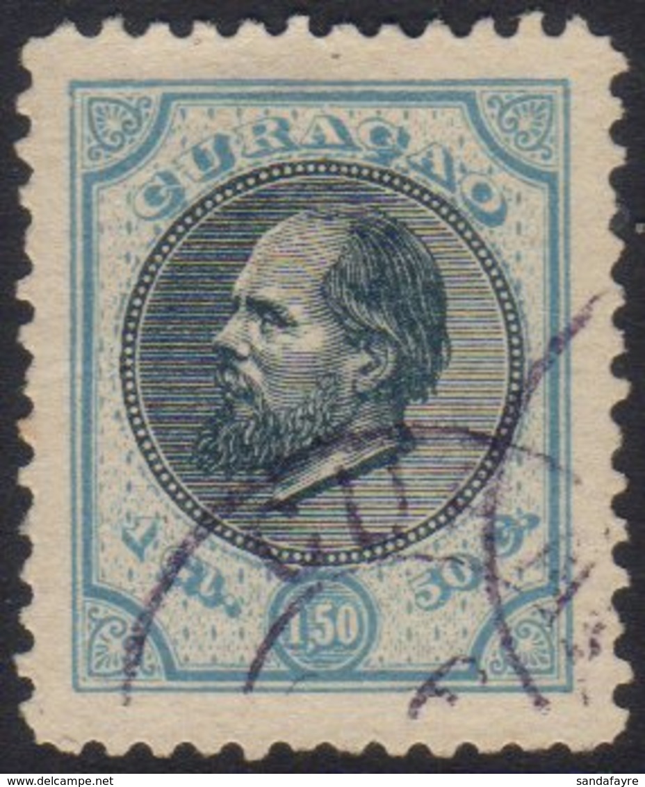 CURACAO 1873-89 1g50 Indigo And Pale Blue, Perf 11½, SG 29, Fine Used. For More Images, Please Visit Http://www.sandafay - Autres & Non Classés