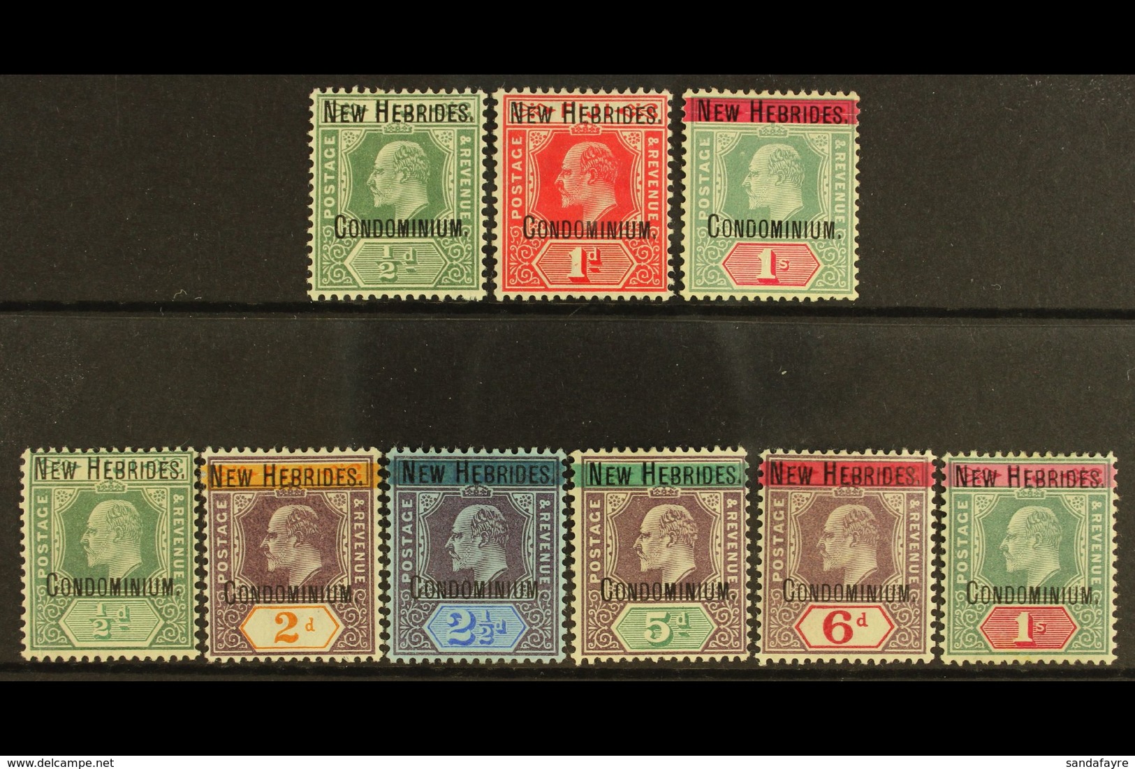 1908 Fiji Opt'd KEVII Set, SG 1a/9, Fine Mint (9 Stamps) For More Images, Please Visit Http://www.sandafayre.com/itemdet - Sonstige & Ohne Zuordnung