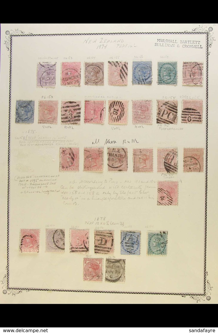 1874-1878 SIDEFACE ISSUES. USED COLLECTION With Shades, Perf Types & Postmark Interest Presented On Leaves, Inc 1874-78  - Autres & Non Classés