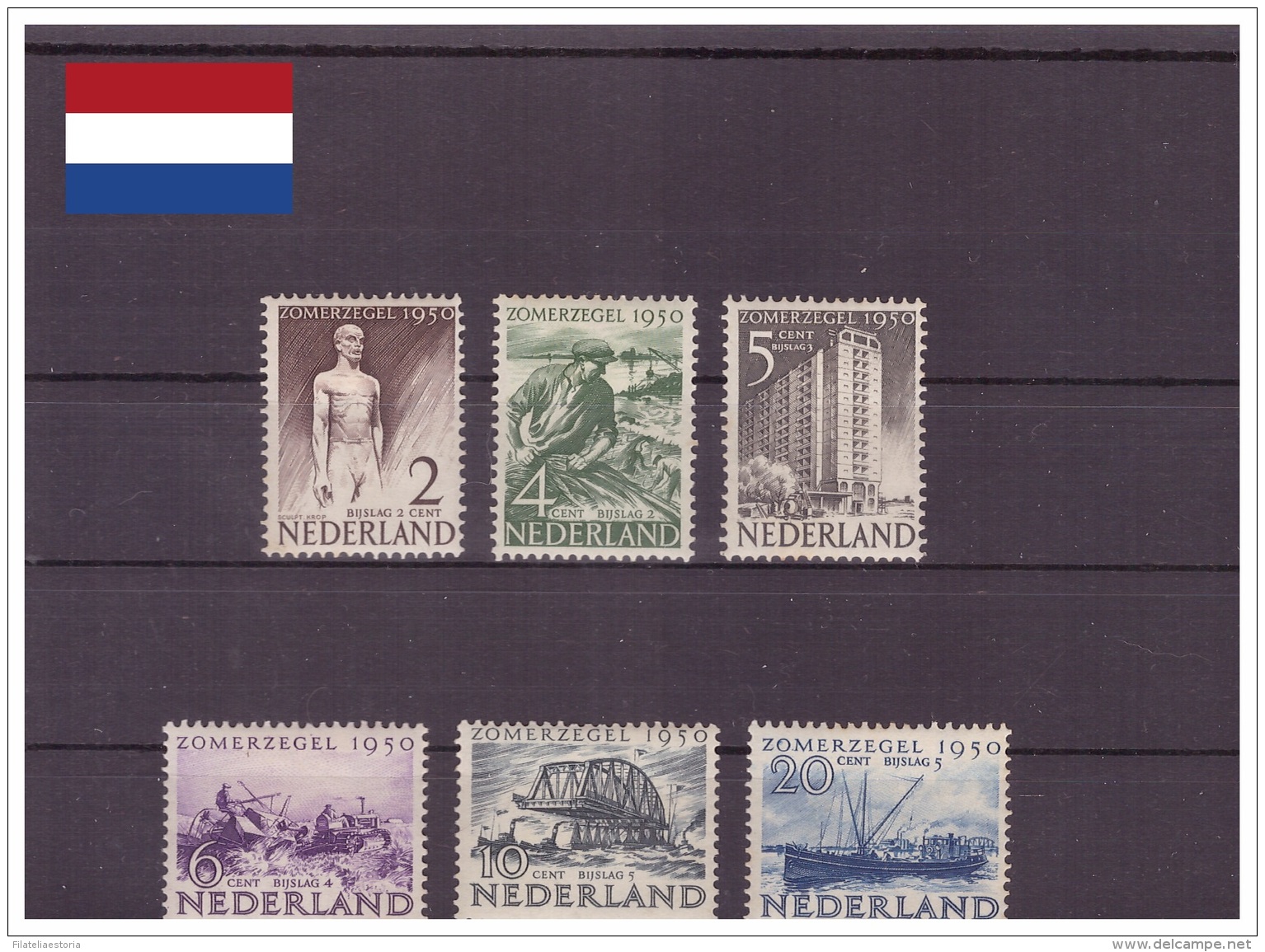 Pays-Bas 1950 - MH * - Développement Culturel Et Social - Michel Nr. 552-557 Série Complète V.C. 32,50 Â€! (ned140) - Nuovi