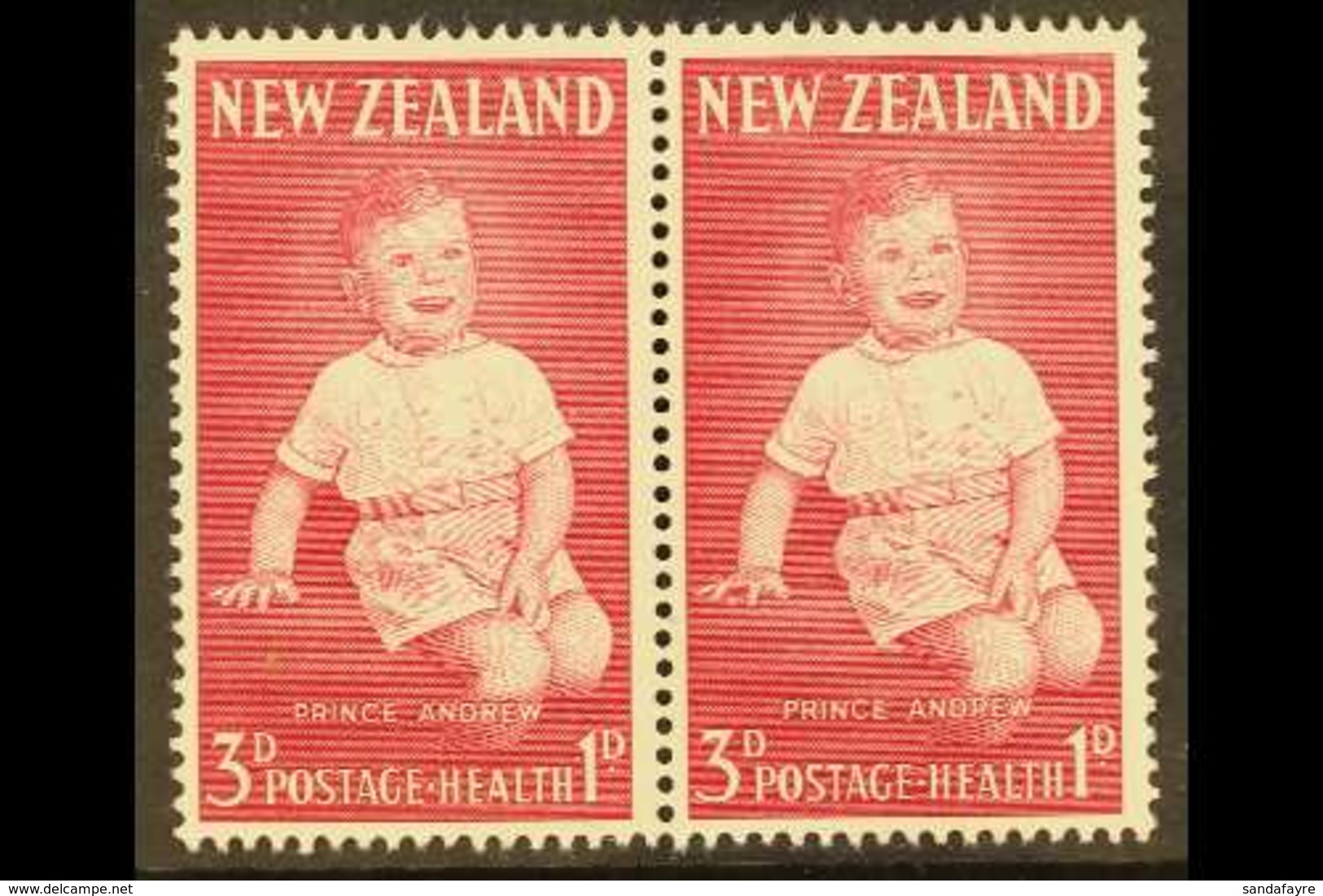 1963 HEALTH STAMPS VARIETY 3d +1d Carmine Pair, The Right Stamp With "BLOODSTAINED FINGER" Variety, SG 816/816a, Never H - Otros & Sin Clasificación