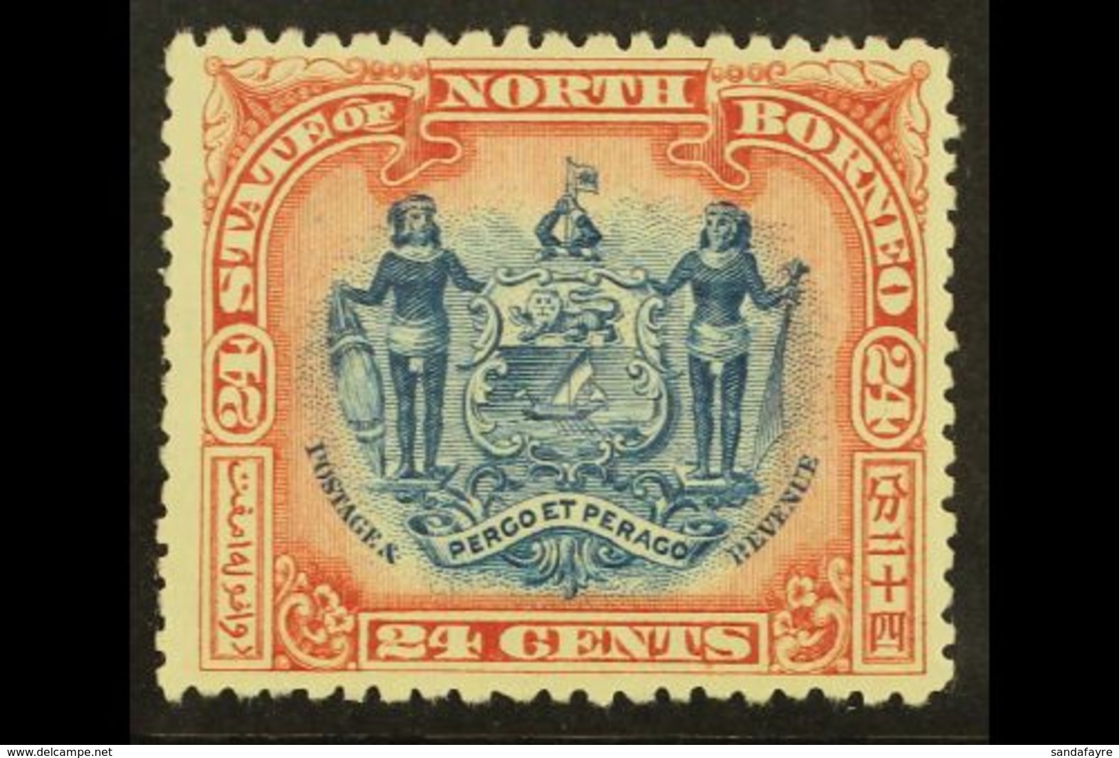 1897 24c Blue & Lake, Perf 13½-14, SG 111, Very Fine Mint For More Images, Please Visit Http://www.sandafayre.com/itemde - North Borneo (...-1963)