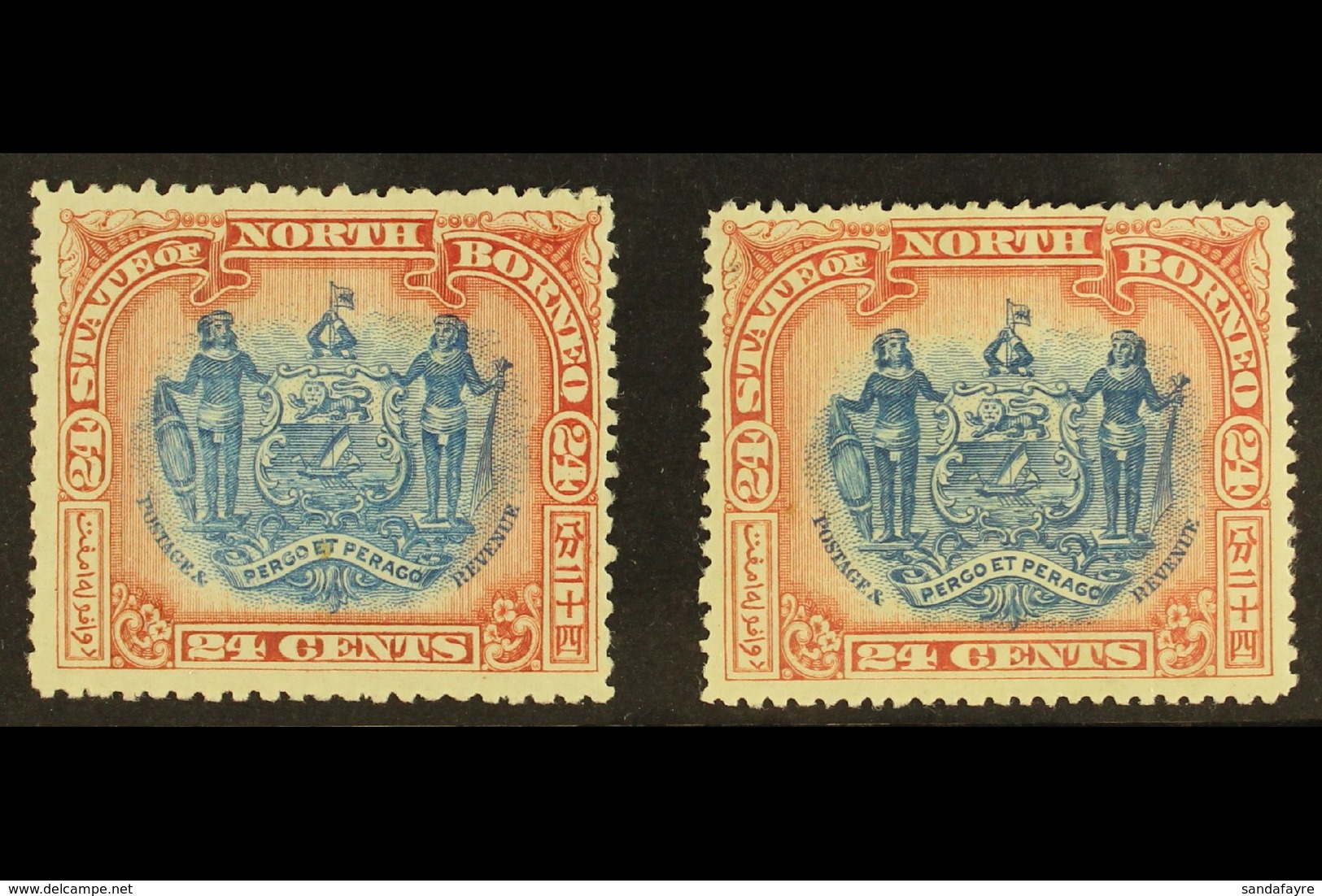 1897 CORRECTED INSCRIPTIONS 24c Perf 13½-14, SG 111, Plus 24c Perf 14½-15, SG 111b, Fine Mint. (2 Stamps) For More Image - Bornéo Du Nord (...-1963)