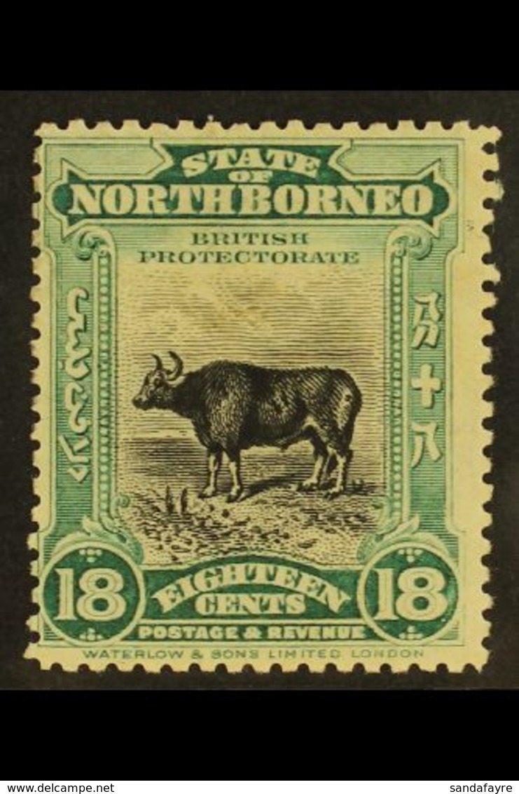 1909 18c Blue Green And Black Banteng, SG 175, Fine And Fresh Mint. Elusive Stamp. For More Images, Please Visit Http:// - North Borneo (...-1963)
