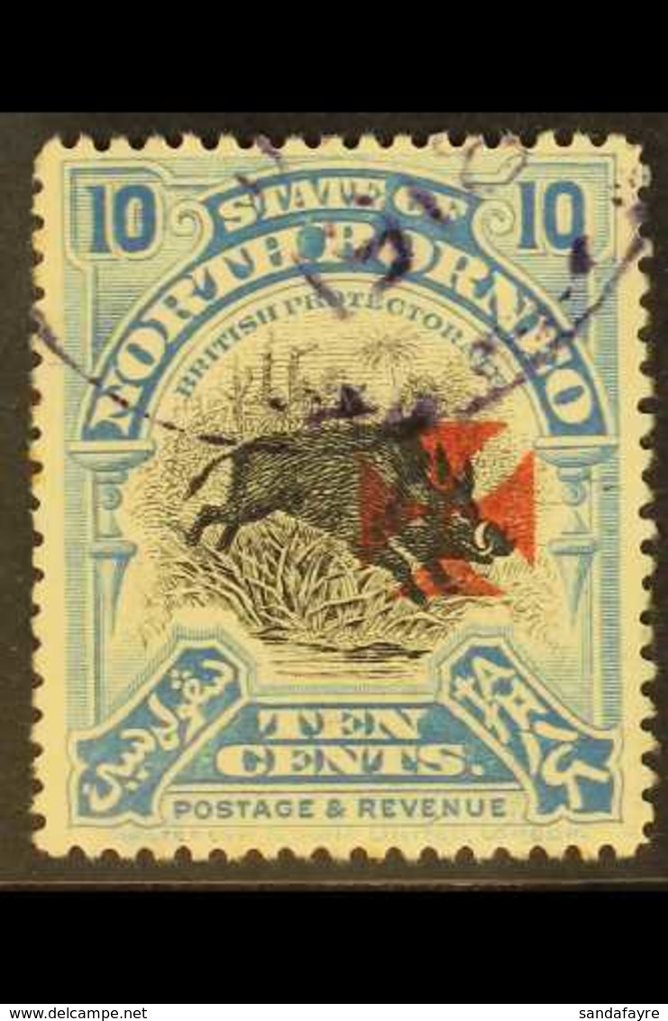 1916 1916 10c Black & Blue Red Cross Overprint In Carmine, SG 208, Fine Cds Used, Fresh. For More Images, Please Visit H - Bornéo Du Nord (...-1963)