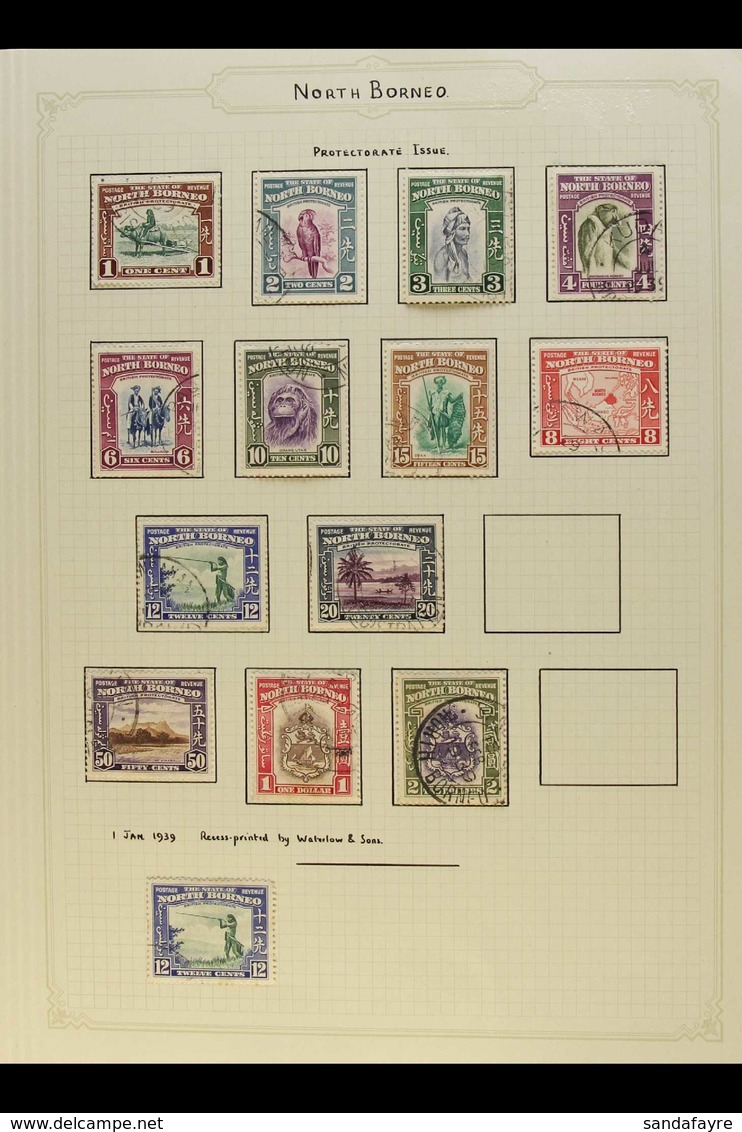 1939-1956 VERY FINE USED COLLECTION Neatly Presented On Album Pages With Complete Sets & "Better" Values. Includes 1939  - North Borneo (...-1963)