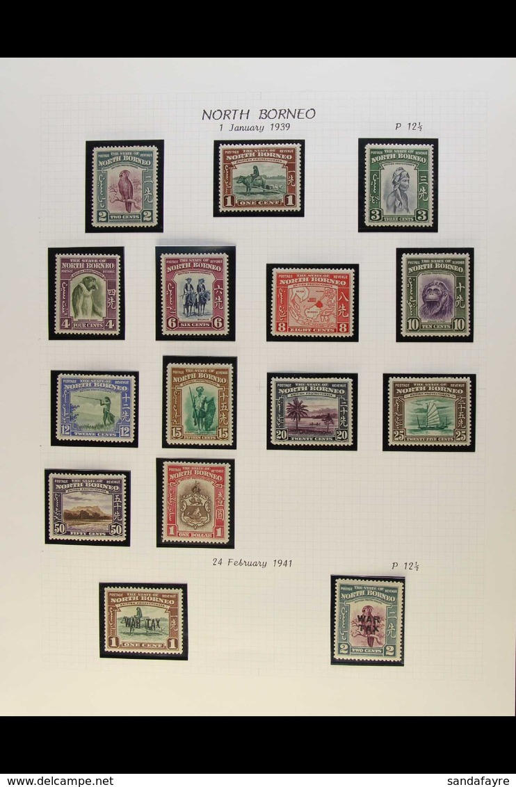 1939-51 KGVI FINE MINT COLLECTION Good Lot With 1939 Pictorial Defins Complete To $1, 1945 "BMA" Ovpts Set, 1947 Set, 19 - Bornéo Du Nord (...-1963)