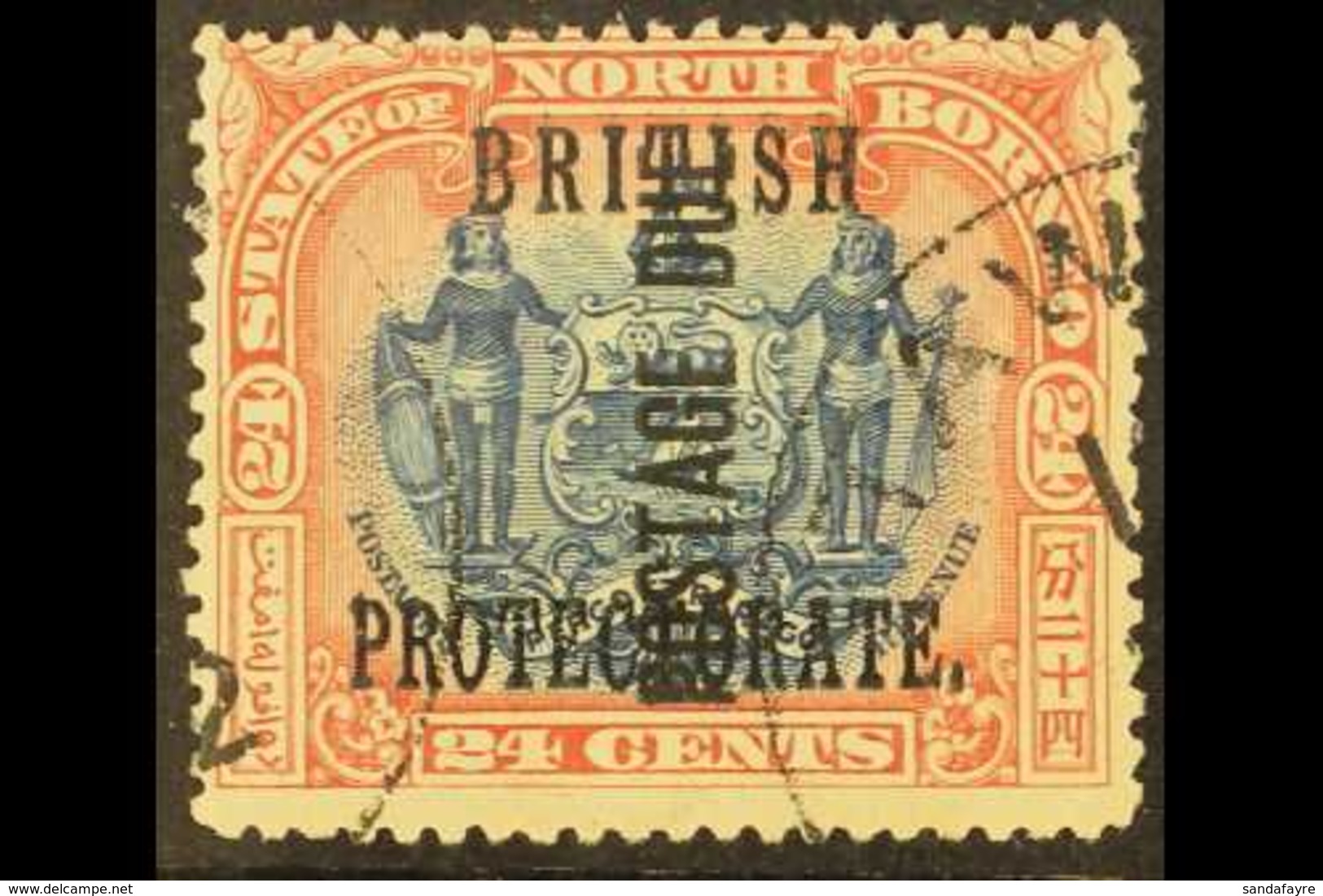 POSTAGE DUE 1902-12 24c Blue & Lake Overprinted Vertically Reading Upwards, SG D36, Fine Cds Used, Scarce. For More Imag - North Borneo (...-1963)